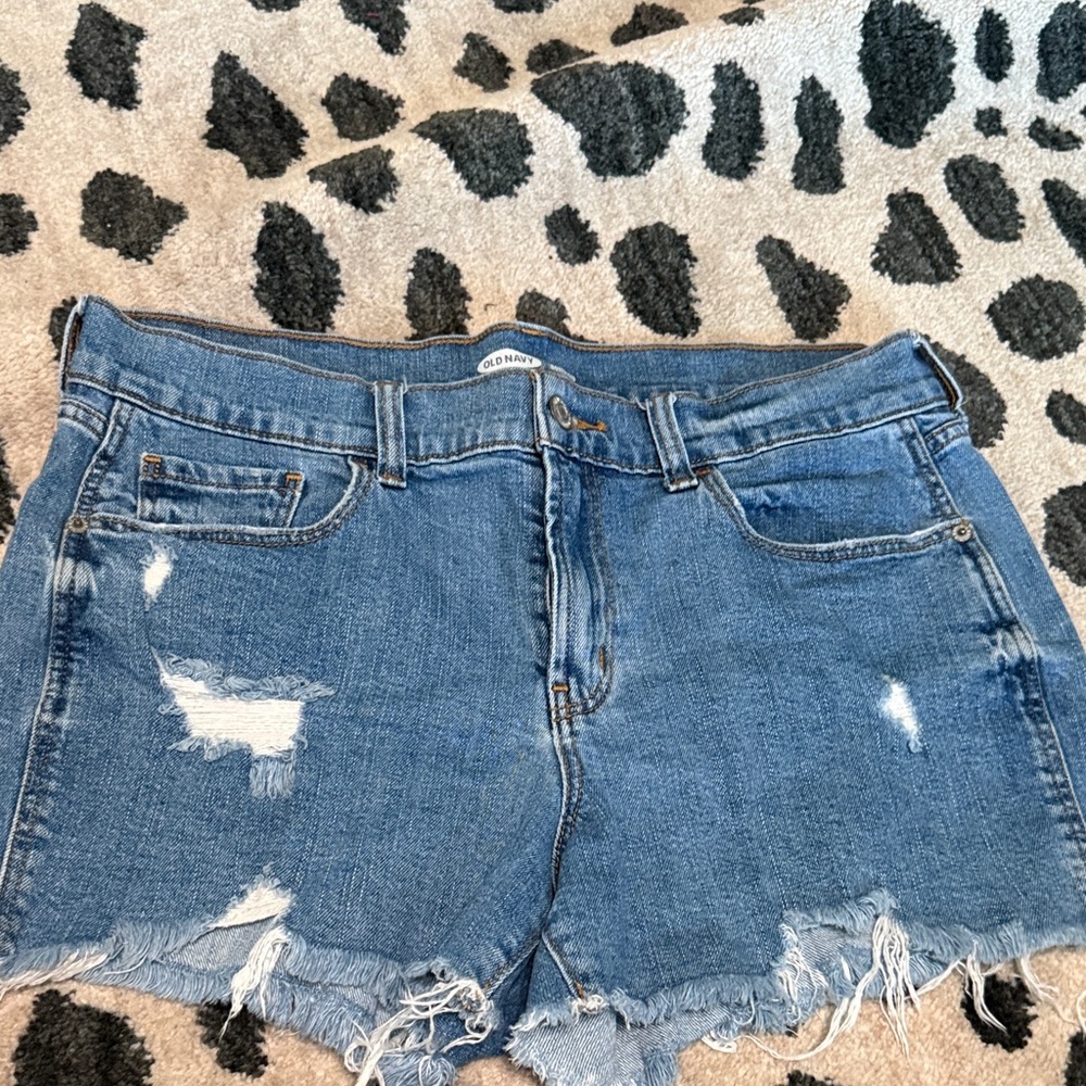 Old Navy Blue Distressed Jean Shorts